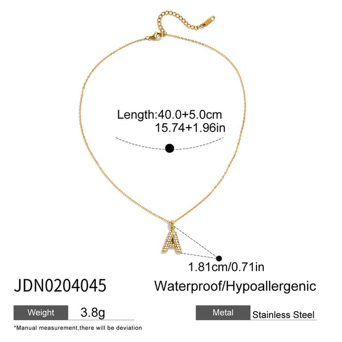 1 Piece Classic Letter Stainless Steel Gold Color Women's Pendant Necklaces h5Picture2