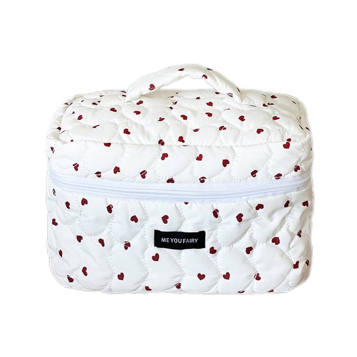 1 Stück klassische Kosmetiktasche für Damen mit Herzmotiv