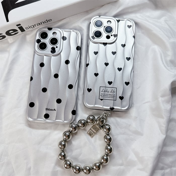 High-end Light Luxury  Heart and Polka Dots Women's Phone Cases h5Picture2