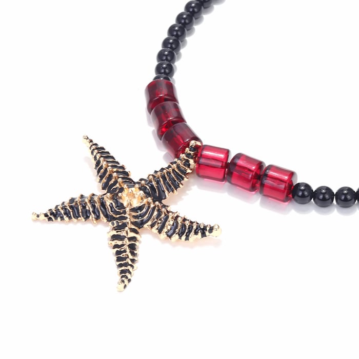 1 Piece Alloy Starfish Beaded Necklace h5Picture3