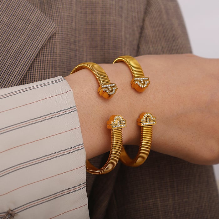 1 Piece Stainless Steel Gold Color Cuff Bangle Picture5