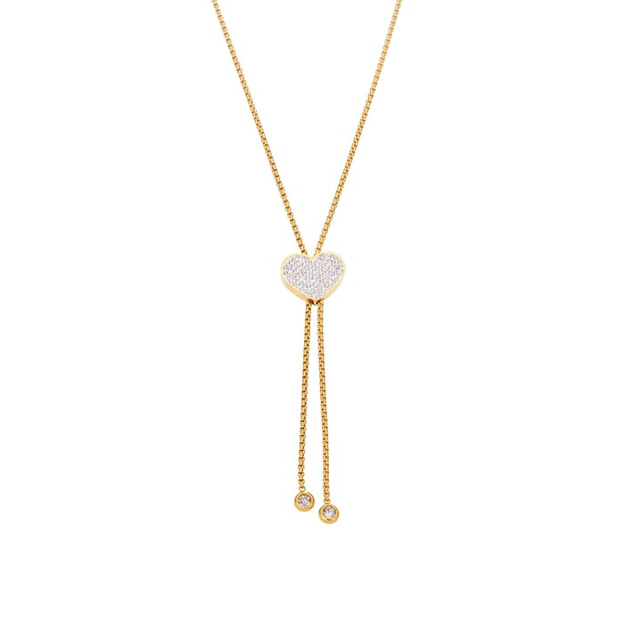 1 Piece Delicate Heart Stainless Steel Gold Color Zircon Women's Pendant Necklaces