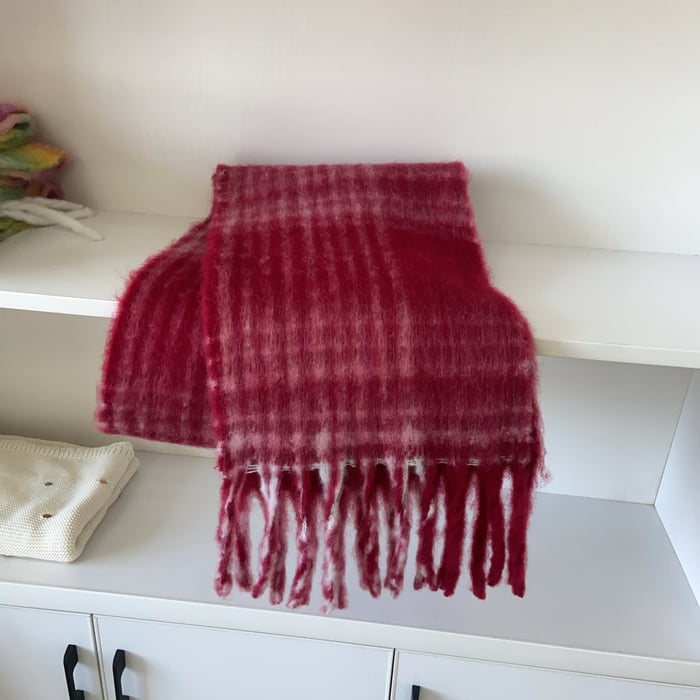 1 stuk eenvoudige geruite polyester dames wintersjaals 