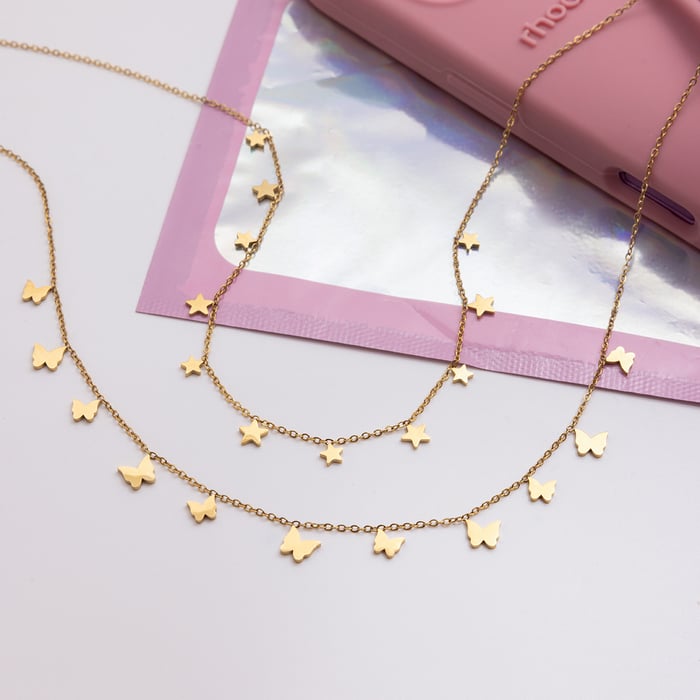 1 Piece Luxurious  Eye Pattern Stainless Steel Gold Color Women's Pendant Necklaces Picture4