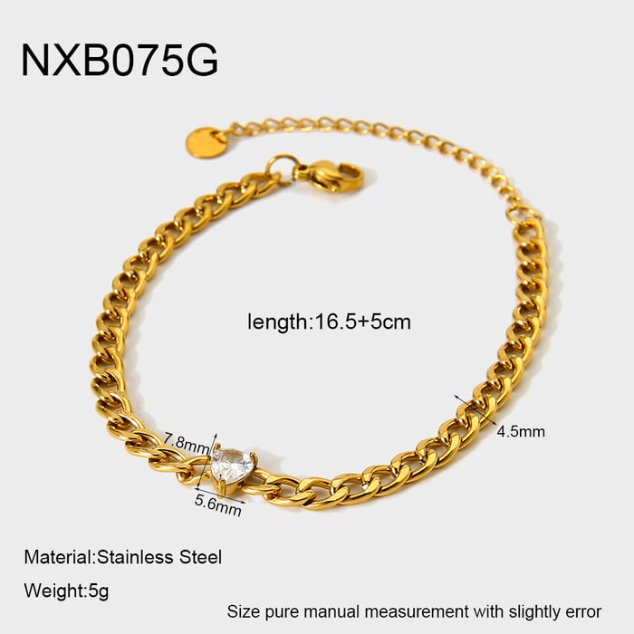 1 Piece Simple Daily Droplet Chain Stainless Steel Chain Bracelets 