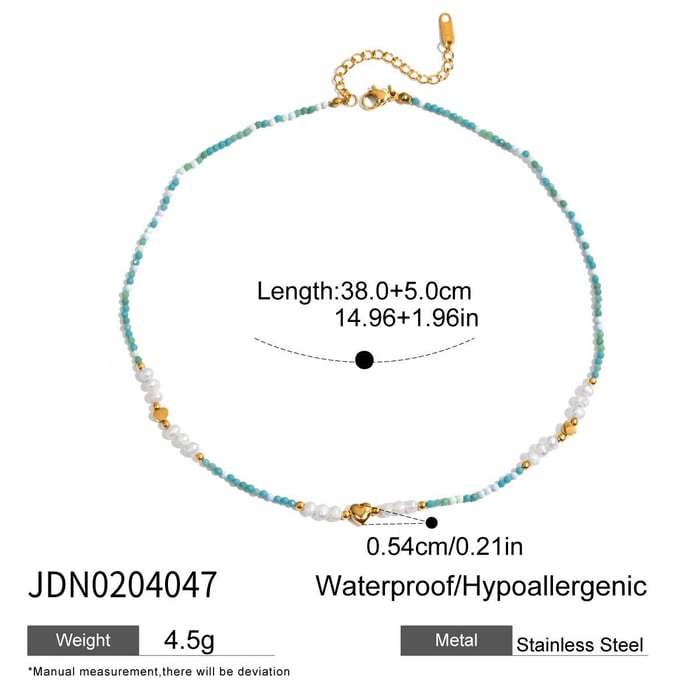 1 Piece Designable Beads Stainless Steel Gold Color Women's Beaded Necklaces Picture2