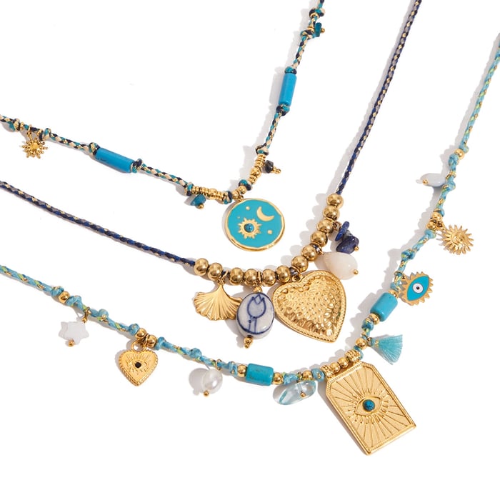 1 Piece Classic Tarot Calaite Stainless Steel Gold Color Women's Pendant Necklaces h5Picture8