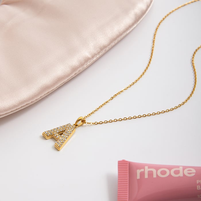 1 Piece Classic Letter Stainless Steel Gold Color Women's Pendant Necklaces h5Picture7