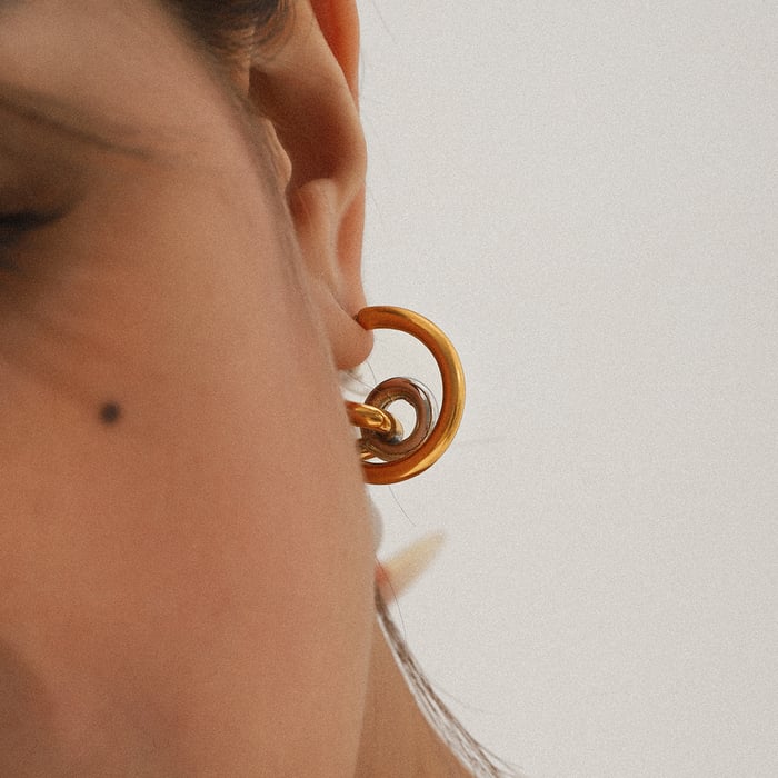 1 Pair Daily Irregular Shape Stainless Steel Gold Color Women's Stud Earrings h5Picture4