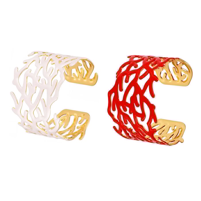 1 Piece Classic Coral Stainless Steel Gold Color Women's Bangles h5Picture8