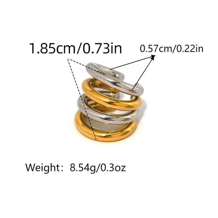 1 Piece Simple Mixed Color Stainless Steel  Gold Color Women's Ear Cuffs