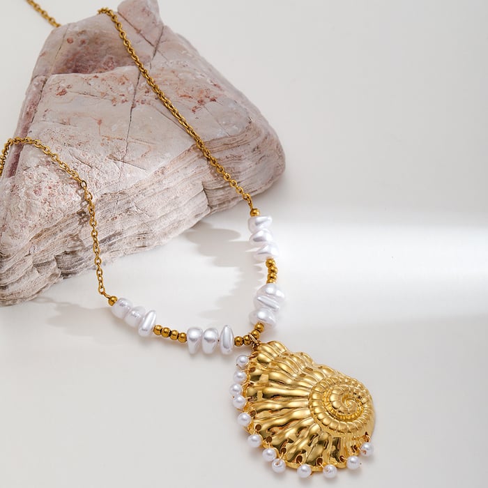 1 pezzo di collana con ciondolo da donna in acciaio inossidabile con motivo "Vacanza romantica" h5Immagine2