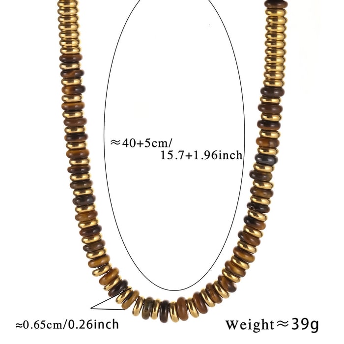 1 Piece Vintage Style Beads Natural Stones Women's Beaded Necklaces h5Picture2