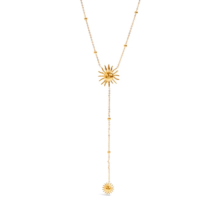 1 Piece Sexy Sun Long-chain Stainless Steel Gold Color Women's Pendant Necklaces