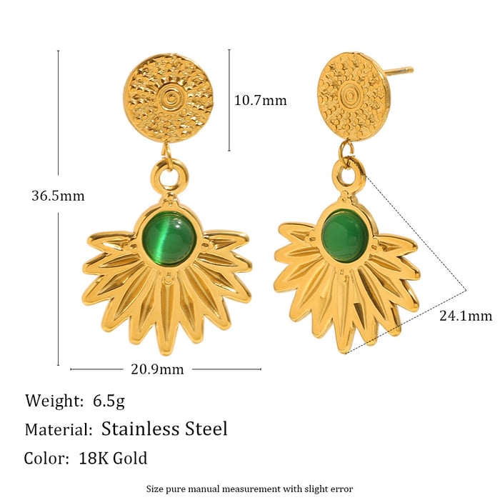 1 Pair Simple Series Vacation Flower Stainless Steel  Women's Drop Earrings Picture4