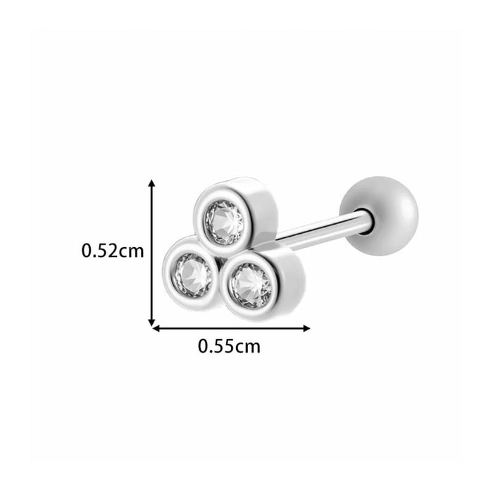 1 Piece Heart Copper Gold Color Zircon Piercing Earring h5Picture2
