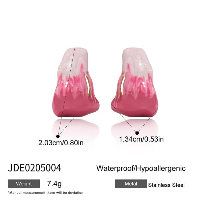 1 Pair Romantic Gradient Color Stainless Steel Women's Hoop Earrings h5Picture2