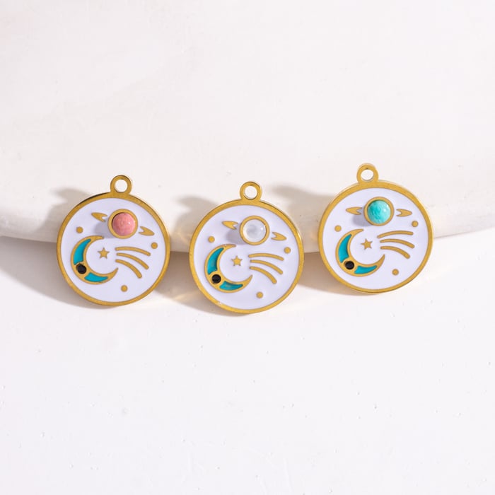 Simple Classic Sun/Moon Stainless Steel DIY Pendant Picture3