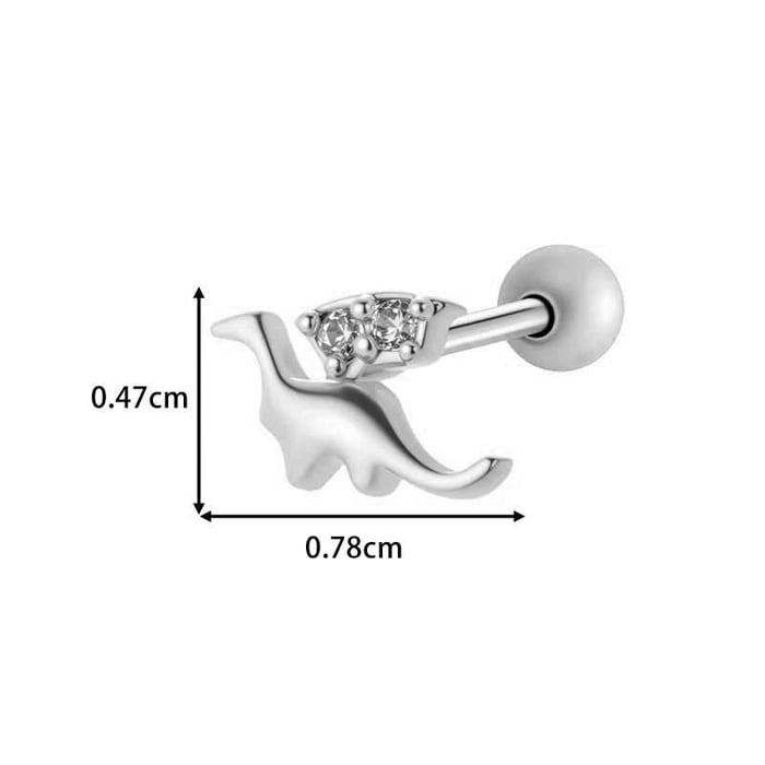 1 Piece Planet Copper Gold Color Zircon Women's Piercing Earrings h5Picture2