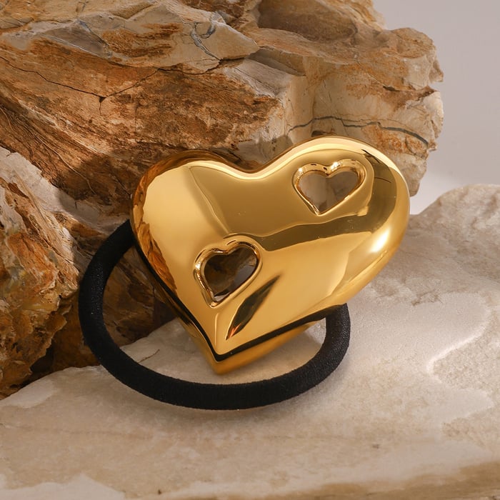 1 Piece Heart Stainless Steel Hair Tie Picture3