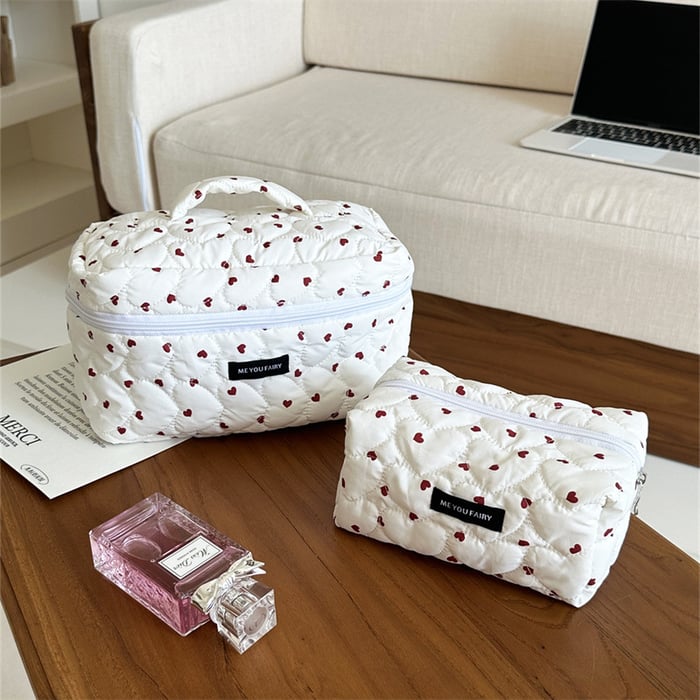 1 Stück klassische Kosmetiktasche für Damen mit Herzmotiv h5Bild4