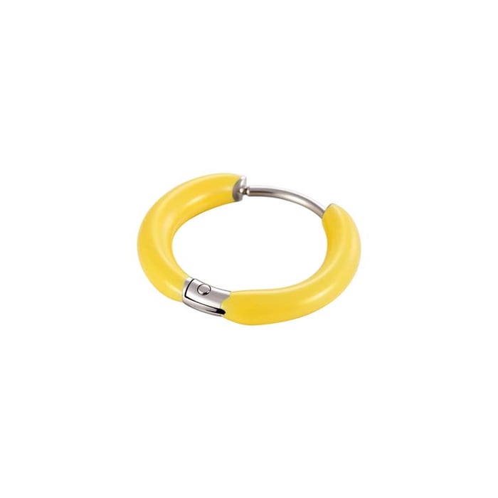 1 Piece Bright-colored Circle Stainless Steel Women's Hoop Earrings