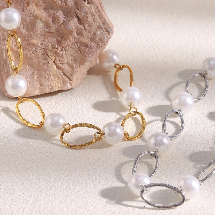 1 Piece Classic Series Oval Stainless Steel Gold Color Women's Chain Bracelets h5Picture3