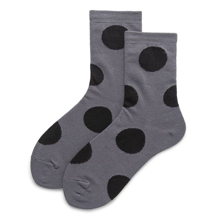 1 Pair  Adorable Polka Dot Color - Blocking Women's Mid - Calf Socks