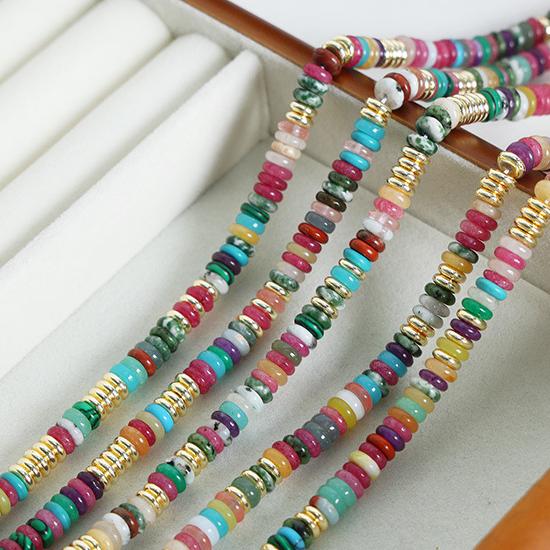 1 Piece Polychrome Beads Stainless Steel Natural Stone Women's Beaded Necklaces Picture3