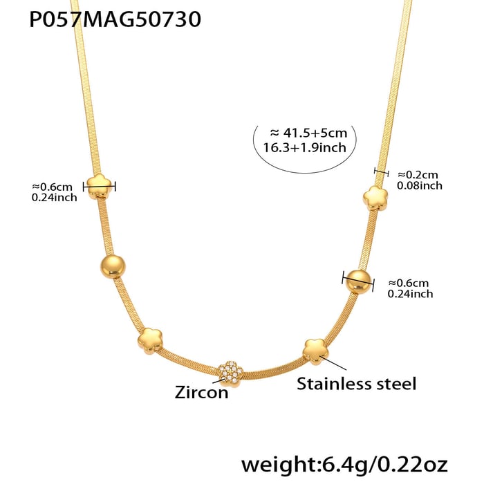 1 Piece Luxurious Star Stainless Steel Gold Color Women's Pendant Necklaces
