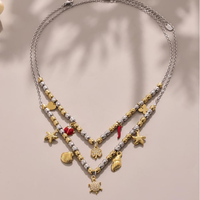 Luxurious Animal Stainless Steel Gold Color Zircon Women's Jewelry Sets h5Picture6