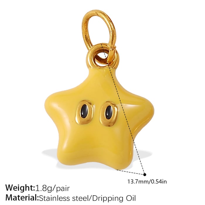1 Piece Sweet Fruit Stainless Steel Gold Color DIY Pendant