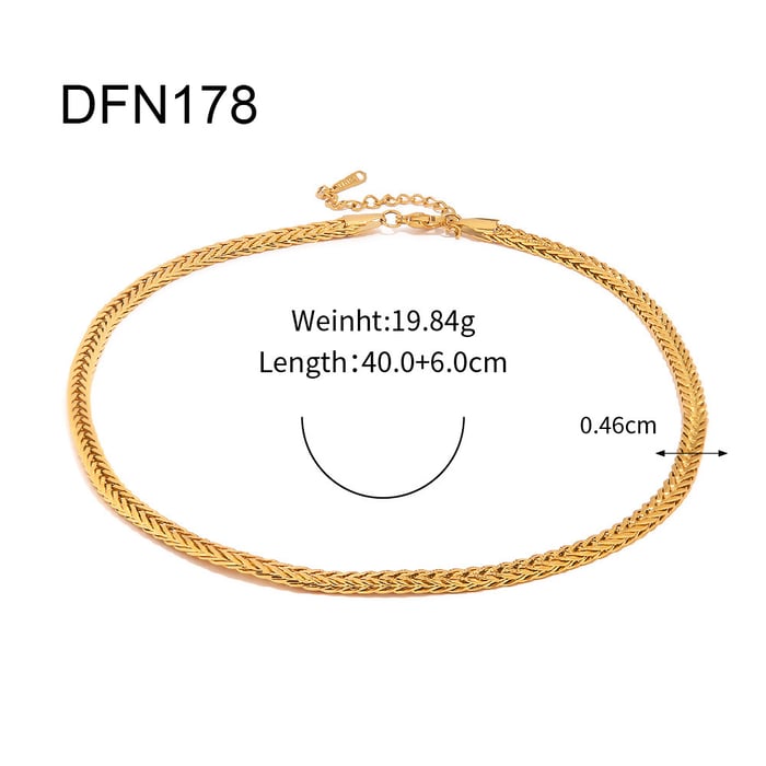 1 Piece Simple Daily Chain Stainless Steel  Women's Chain Necklaces