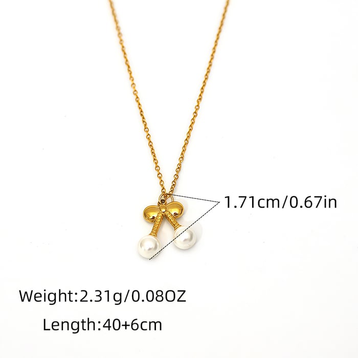1 Piece Casual Food Stainless Steel  Gold Color  Women's Pendant Necklaces h5Picture2