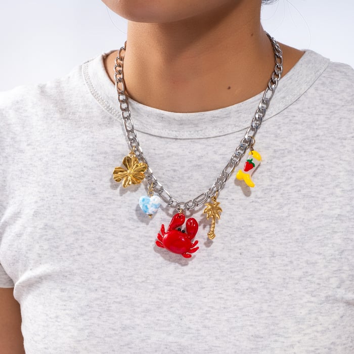 1 Piece Vivid Crab Stainless Steel Gold Color Women's Pendant Necklaces Picture4