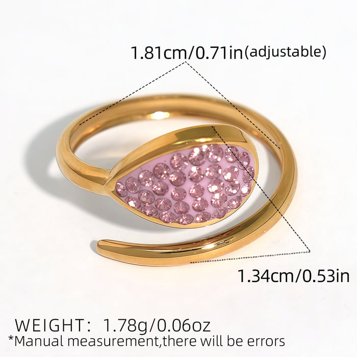 1 Piece  Casual Droplet Irregular Shape Stainless Steel Women‘s  Statement Rings h5Picture2