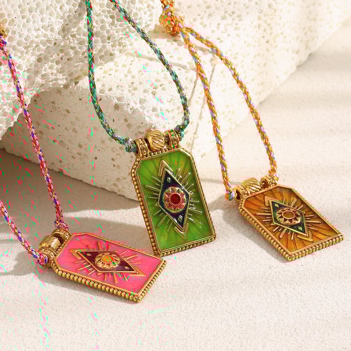 1 Piece Luxurious Eye Tarot Stainless Steel Gold Color Women's Pendant Necklaces h5Picture2