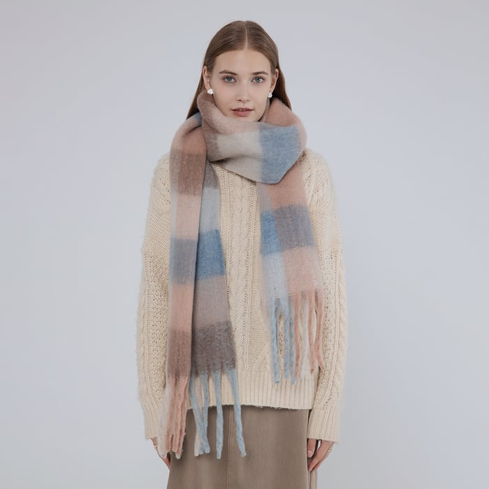 1 Piece Elegant Plaid Polyester Women's Winter Scarves
