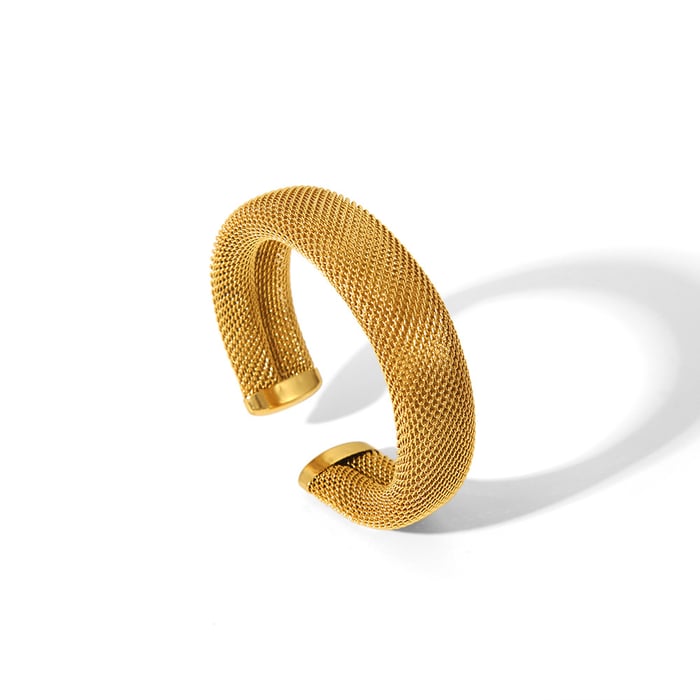 1 Piece Irregular Shape Stainless Steel Gold Color Cuff Bracelet h5Picture4