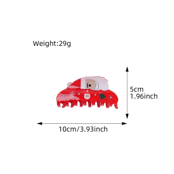 1 Stück Cuat Weihnachten Schneemann Muster Geschenk PVC Damen Haar Krallen h5Bild7