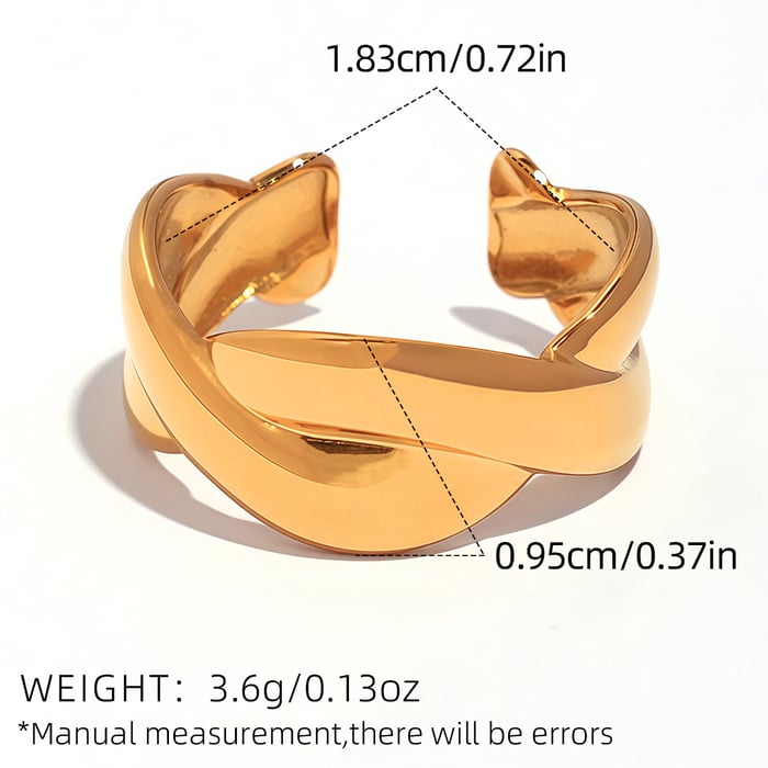 1 Stück Retro Unregelmäßige Form Edelstahl Gold Farbe Damen Statement Ringe 