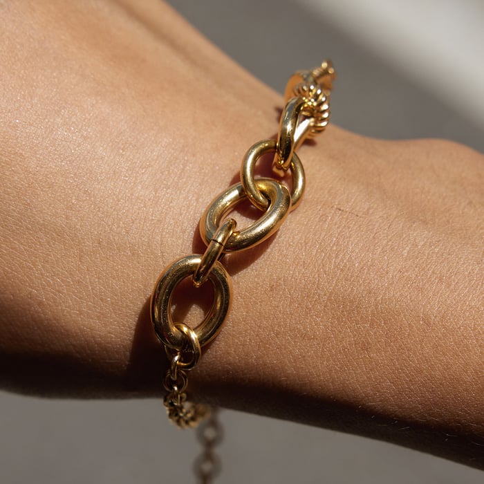 1 Piece Mixed Gold Color And Silver Colors Stainless Steel Women's Chain Bracelets h5Picture5