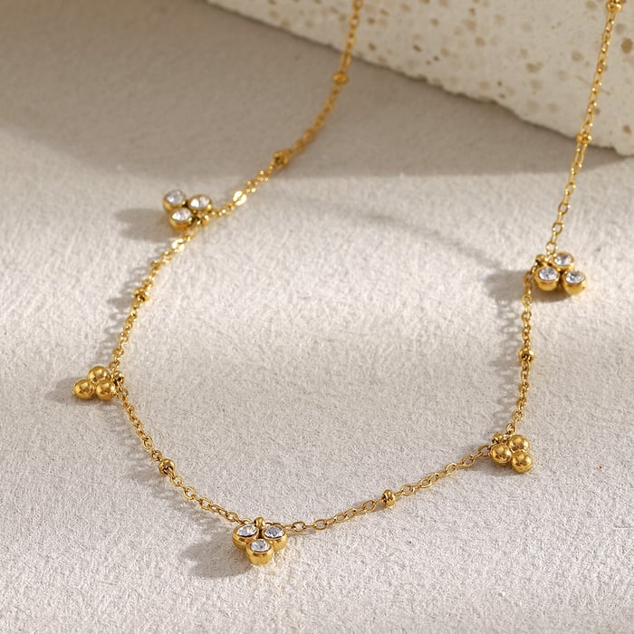 1 Piece Simple Elegant Flower Stainless Steel  Gold Color  Women's Chain Necklaces Picture3