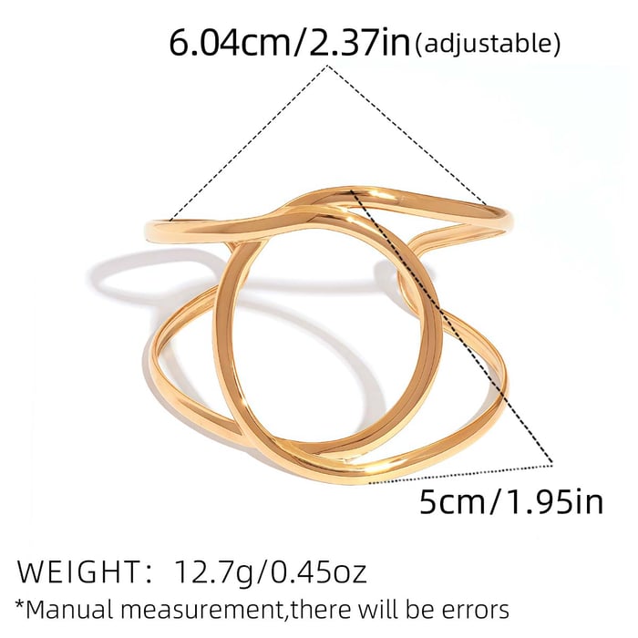 1 Piece Simple  Natural Irregular Shape  Stainless Steel  Women's Cuff Bracelets h5Picture2