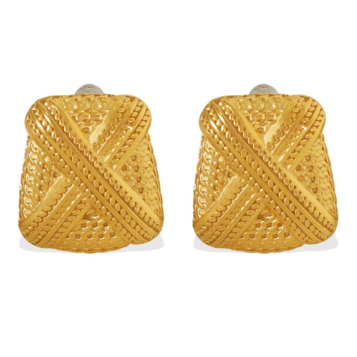 1 Pair Stainless Steel Gold Color Stud Earrings h5Picture4