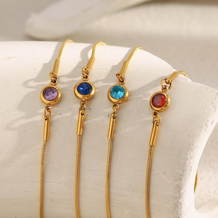 1 Piece Simple  Elegant Chain Stainless Steel  Gold Color  Women's Chain Bracelets h5Picture3