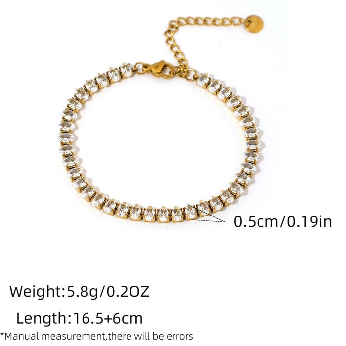 1 Piece Simple Patchwork Rectangle Stainless Steel Women's Chain Bracelets 