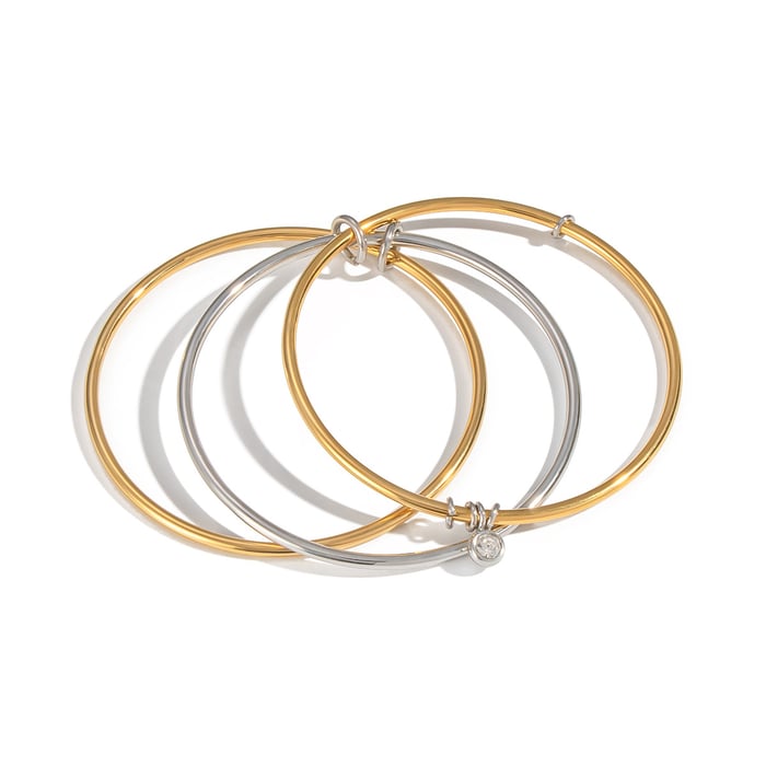 1 Piece Stainless Steel Mixed Color Bangle h5Picture5