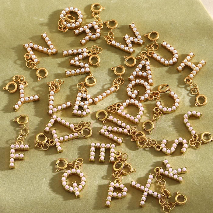 1 Piece Exquisite Letter Stainless Steel Gold Color Women's Pendants h5Picture2