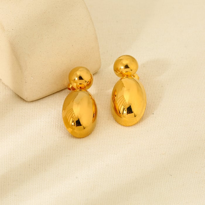 1 Pair Drop Shape Stainless Steel Gold Color Stud Earrings h5Picture3